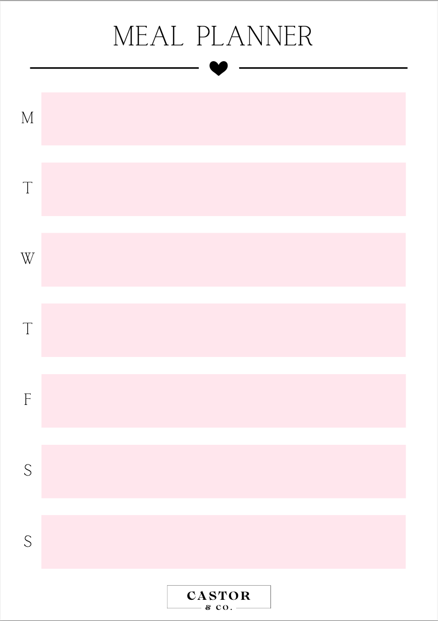 Meal Planner- Digital Download